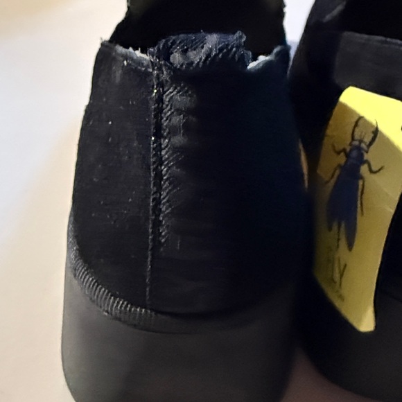 FLY LONDON Women's Black Slip-On Platform PECE406FLY KID SUEDE BLACK,Size 6.5 - Picture 7 of 7